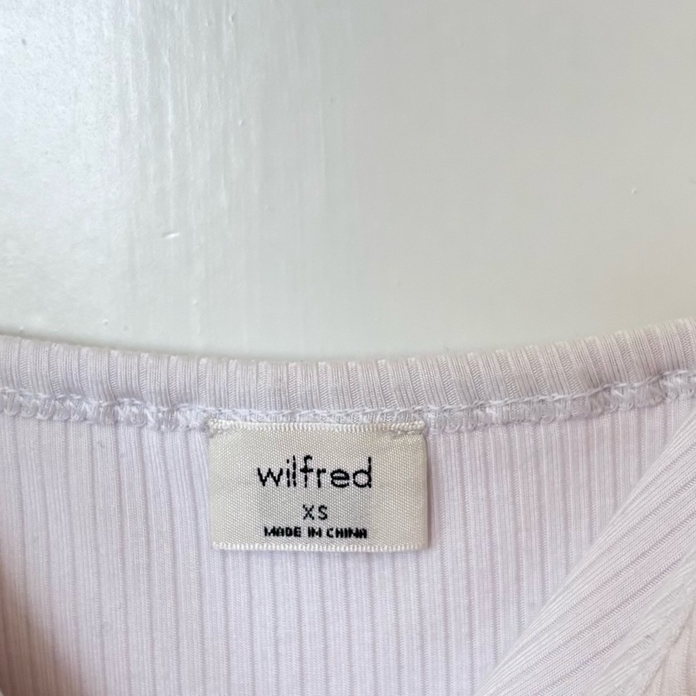 Wilfred| Aritzia| Ivory Ribbed Twist Knot Cropped Tank Top Sz XS - Picture 4 of 6